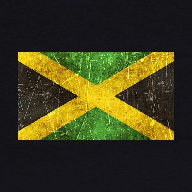 Vintage Aged and Scratched Jamaican Flag by jeffbartels
